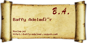 Baffy Adelmár névjegykártya